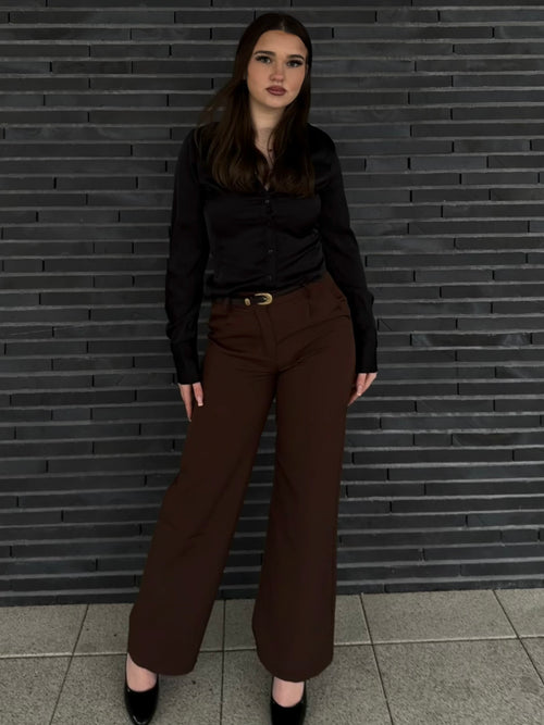 Braune weite Hose